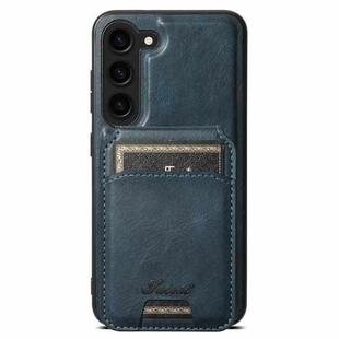 For Samsung Galaxy S24+ 5G Suteni H15  Oil Eax Leather Detachable Wallet Back Phone Case(Blue)