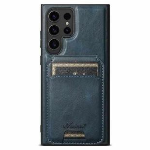 For Samsung Galaxy S24 Ultra 5G Suteni H15  Oil Eax Leather Detachable Wallet Back Phone Case(Blue)