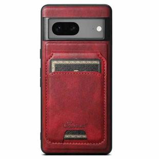 For Google Pixel 8 Suteni H15 Oil Eax Leather MagSafe Detachable Wallet Back Phone Case(Red)