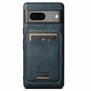For Google Pixel 8 Suteni H15 Oil Eax Leather Detachable Wallet Back Phone Case(Blue)