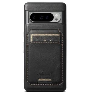 For Google Pixel 9 Pro Suteni H15 Oil Eax Leather Detachable Wallet Back Phone Case(Black)