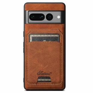For Google Pixel 8 Pro Suteni H16 Litchi Texture Leather Detachable Wallet Back Phone Case(Khaki)