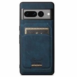For Google Pixel 7 Pro Suteni H16 Litchi Texture Leather Detachable Wallet Back Phone Case(Blue)