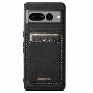 For Google Pixel 8a Suteni H16 Litchi Texture Leather Detachable Wallet Back Phone Case(Black)