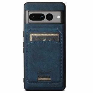 For Google Pixel 8a Suteni H16 Litchi Texture Leather Detachable Wallet Back Phone Case(Blue)