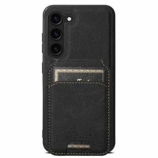 For Samsung Galaxy S23+ 5G Suteni H16 Litchi Texture Leather Detachable Wallet Back Phone Case(Black)