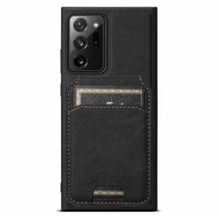 For Samsung Galaxy Note20 5G Suteni H16 Litchi Texture Leather Detachable Wallet Back Phone Case(Black)