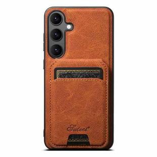 For Samsung Galaxy S25 5G Suteni H16 Litchi Texture Leather Detachable Wallet Back Phone Case(Khaki)