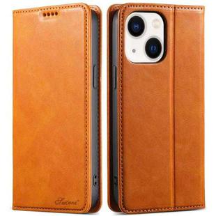 For iPhone 13 Suteni J02 Oil Wax Wallet Leather Phone Case(Khaki)