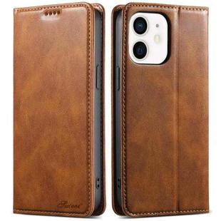 For iPhone 12 mini Suteni J02 Oil Wax Wallet Leather Phone Case(Brown)