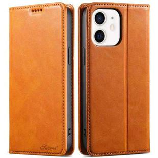 For iPhone 12 mini Suteni J02 Oil Wax Wallet Leather Phone Case(Khaki)