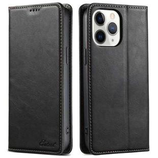 For iPhone 11 Pro Max Suteni J02 Oil Wax Wallet Leather Phone Case(Black)