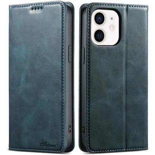 For iPhone 11 Suteni J02 Oil Wax Wallet Leather Phone Case(Blue)