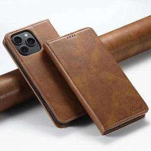 For iPhone 16 Pro Suteni J02 Oil Wax Wallet Leather Phone Case(Brown)