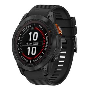 For Garmin Fenix 7X Pro 51mm Quick Release 26mm Silicone Watch Band(Black)