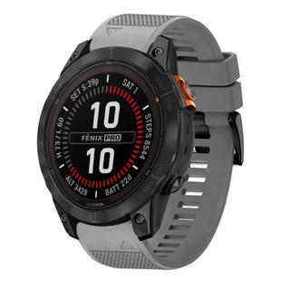 For Garmin Fenix 7X Pro 51mm Quick Release 26mm Silicone Watch Band(Grey)