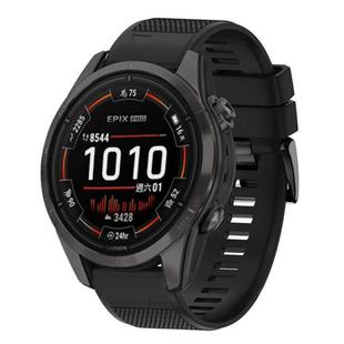 For Garmin Epix Pro 51mm Quick Release 26mm Silicone Watch Band(Black)