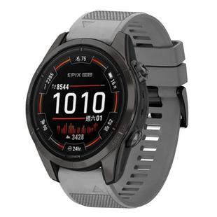 For Garmin Epix Pro 51mm Quick Release 26mm Silicone Watch Band(Grey)