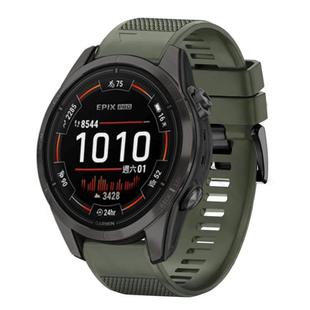 For Garmin Epix Pro 51mm Quick Release 26mm Silicone Watch Band(Army Green)
