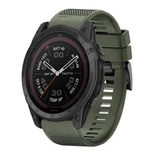 For Garmin Tactix 7 Pro Quick Release 26mm Silicone Watch Band(Army Green)