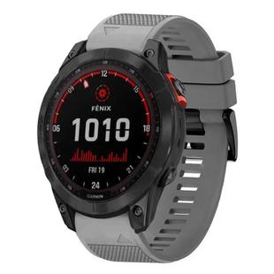 For Garmin Fenix 7X Quick Release 26mm Silicone Watch Band(Grey)