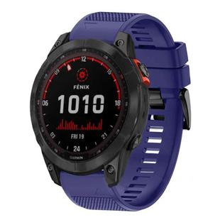 For Garmin Fenix 7X Quick Release 26mm Silicone Watch Band(Midnight Blue)