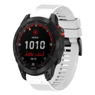 For Garmin Fenix 7X Solar Quick Release 26mm Silicone Watch Band(White)