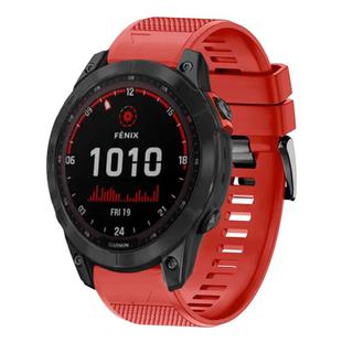 For Garmin Fenix 7X Solar Quick Release 26mm Silicone Watch Band(Red)