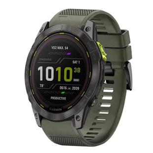 For Garmin Enduro 2 Quick Release 26mm Silicone Watch Band(Army Green)