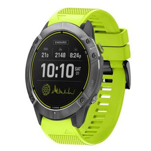 For Garmin Enduro Quick Release 26mm Silicone Watch Band(Lime Green)