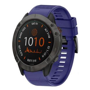 For Garmin Fenix 6X Quick Release 26mm Silicone Watch Band(Midnight Blue)