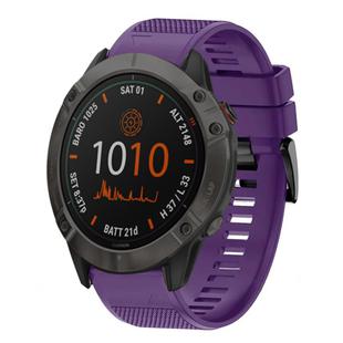 For Garmin Fenix 6X Quick Release 26mm Silicone Watch Band(Purple)