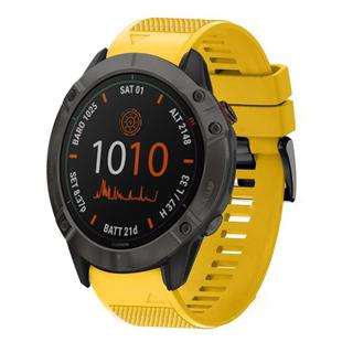 For Garmin Fenix 6X Pro Quick Release 26mm Silicone Watch Band(Yellow)
