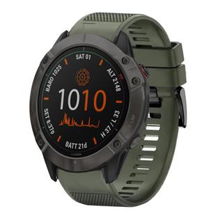 For Garmin Fenix 6X Pro Quick Release 26mm Silicone Watch Band(Army Green)