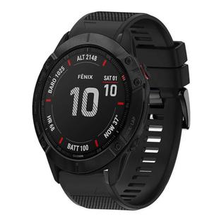 For Garmin Fenix 6X Sapphire Quick Release 26mm Silicone Watch Band(Black)