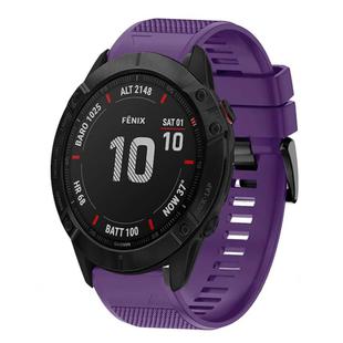 For Garmin Fenix 6X Sapphire Quick Release 26mm Silicone Watch Band(Purple)