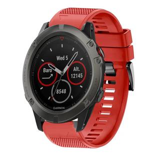 For Garmin Fenix 5X Sapphire Quick Release 26mm Silicone Watch Band(Red)