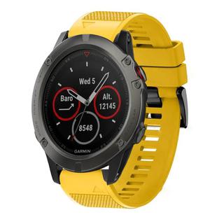 For Garmin Fenix 5X Sapphire Quick Release 26mm Silicone Watch Band(Yellow)