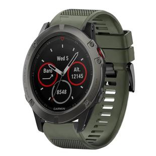 For Garmin Fenix 5X Sapphire Quick Release 26mm Silicone Watch Band(Army Green)