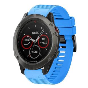 For Garmin Fenix 5X Sapphire Quick Release 26mm Silicone Watch Band(Sky Blue)