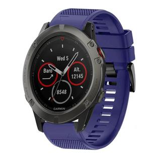 For Garmin Fenix 5X Sapphire Quick Release 26mm Silicone Watch Band(Midnight Blue)