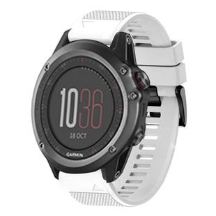 For Garmin Fenix 3 Quick Release 26mm Silicone Watch Band(White)