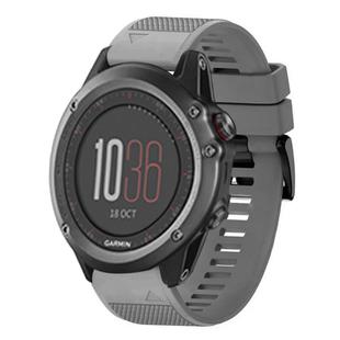 For Garmin Fenix 3 Quick Release 26mm Silicone Watch Band(Grey)