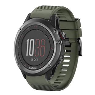 For Garmin Fenix 3 Quick Release 26mm Silicone Watch Band(Army Green)