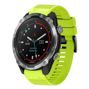 For Garmin Descent MK 2 Quick Release 26mm Silicone Watch Band(Lime Green)