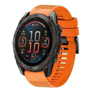 For Garmin Fenix 8 AMOLED 51mm Quick Release 26mm Silicone Watch Band(Orange)