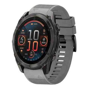 For Garmin Fenix 8 AMOLED 51mm Quick Release 26mm Silicone Watch Band(Grey)