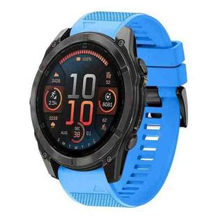 For Garmin Fenix 8 AMOLED 51mm Quick Release 26mm Silicone Watch Band(Sky Blue)