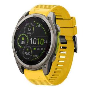 For Garmin Fenix 8 MIP 51mm Quick Release 26mm Silicone Watch Band(Yellow)