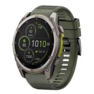 For Garmin Fenix 8 MIP 51mm Quick Release 26mm Silicone Watch Band(Army Green)